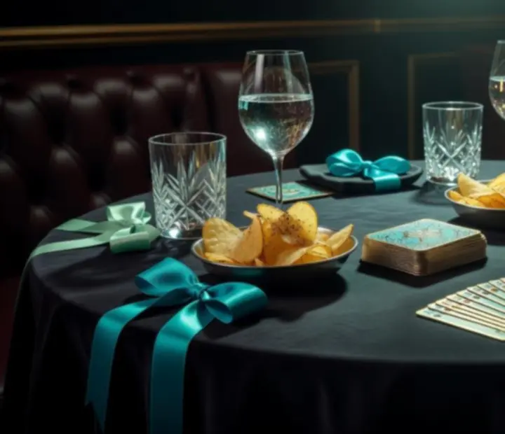 Večerní rozestavění stolů v restauraci Karlovia se stylovými stolními aktivitami